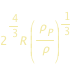  2^(4/3)*R * (rho_P/rho)^(1/3)