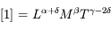 [1] = L^{\alpha+\delta}M^{\beta}T^{\gamma-2\delta}