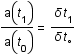 a(t_1)/a(t_0)=delta*t_1/(delta*t_°)