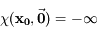 \chi({\bf x_0,\vec{\bf 0})=-\infty