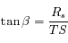 \tan \beta = \frac{R_s}{TS}