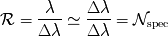 c Dc R = ----- -~ -----= Nspec Dc Dc
