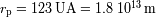 13 rp=123 UA = 1.8 10 m