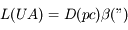 L(UA) = D(pc)  \beta {(")}