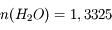 n(H_2O) = 1,3325