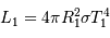 L_1 = 4 \pi R_1^2 \sigma T_1^4