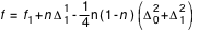 f=f_1+n*subsup(Delta;1;1)-(1/4)*n(1-n)*(subsup(Delta;0;2)+subsup(Delta;1;2))