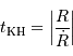 t _{\mathrm{KH}} = \left| {R \over \dot R} \right|