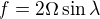 f = 2 \Omega \sin \lambda