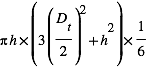 pi*h*(3*(D_t/2)^2+h^2)*(1/6)