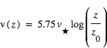 v(z)=5.75*v_star*log(z/z_0)