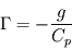 \Gamma = -\frac{g}{C_p}