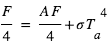 F/4=A*F/4+sigma*T_a^4