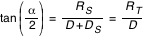 tan(alpha/2)= R_S/ (D+D_S)=R_T/D